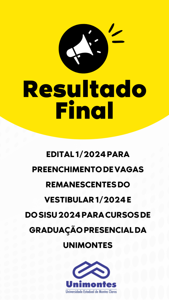 Resultado Final das Vagas Remanescentes Edital 1/2024